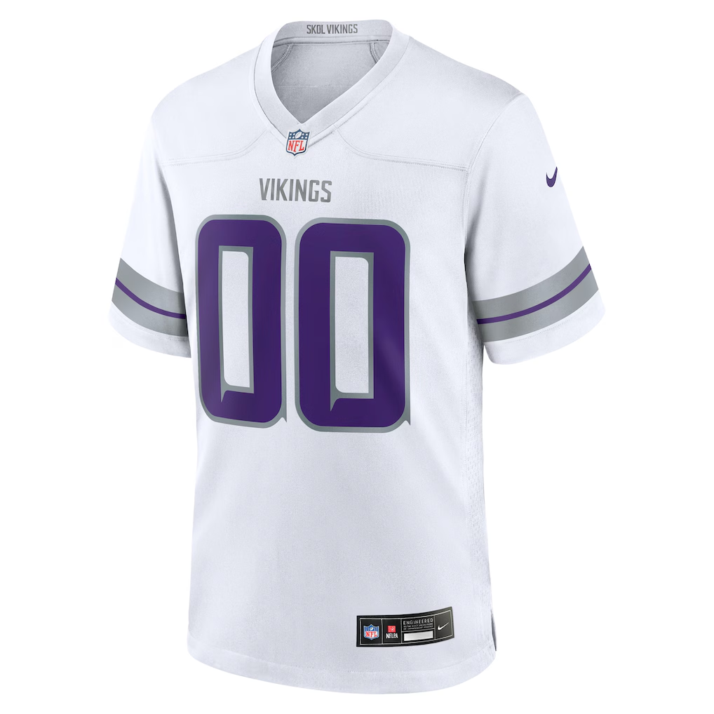 Custom Minnesota Vikings White Game Jersey