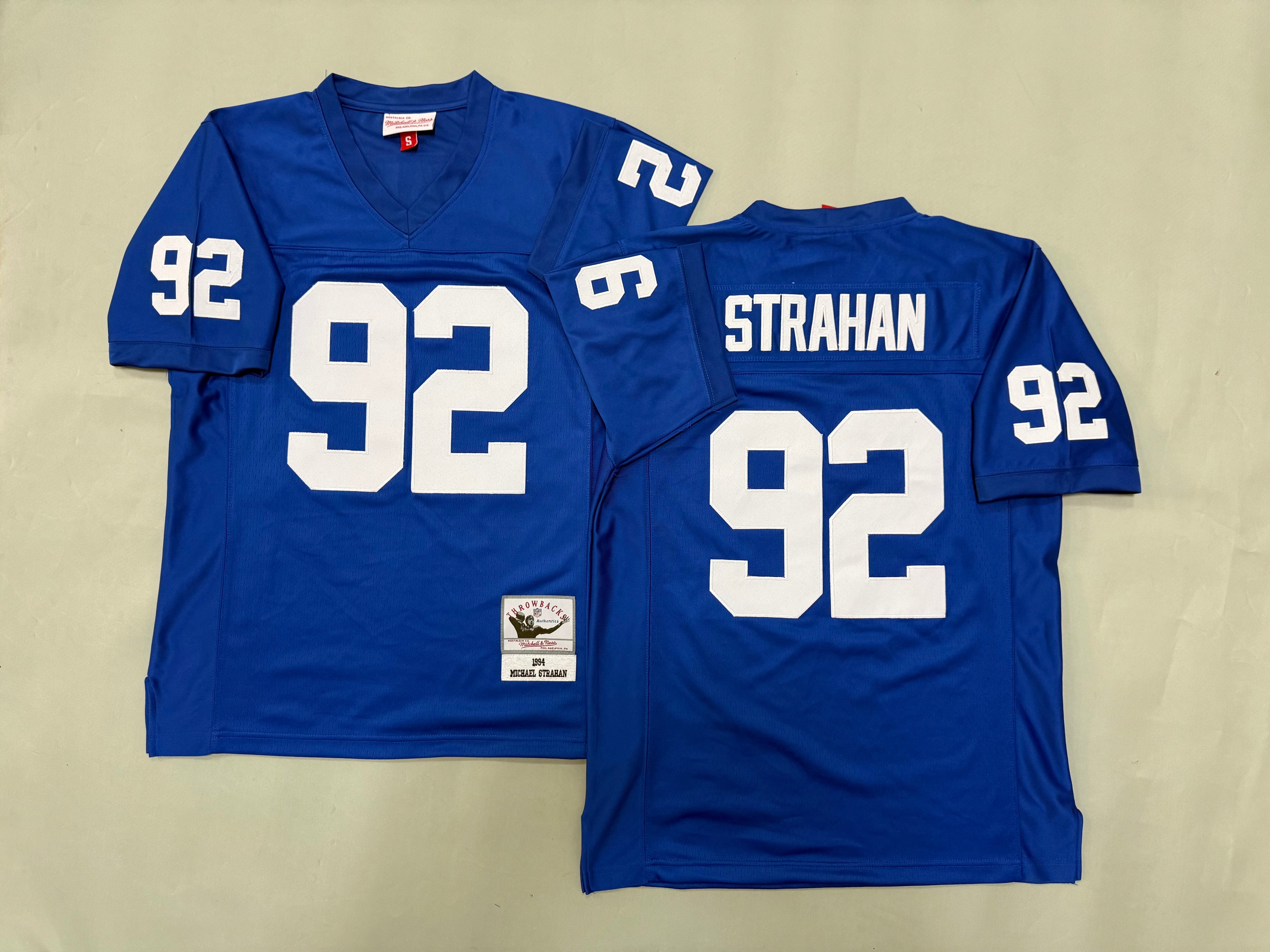 Mens Michael Strahan#92 New York Giants Vintage Throwback Jersey