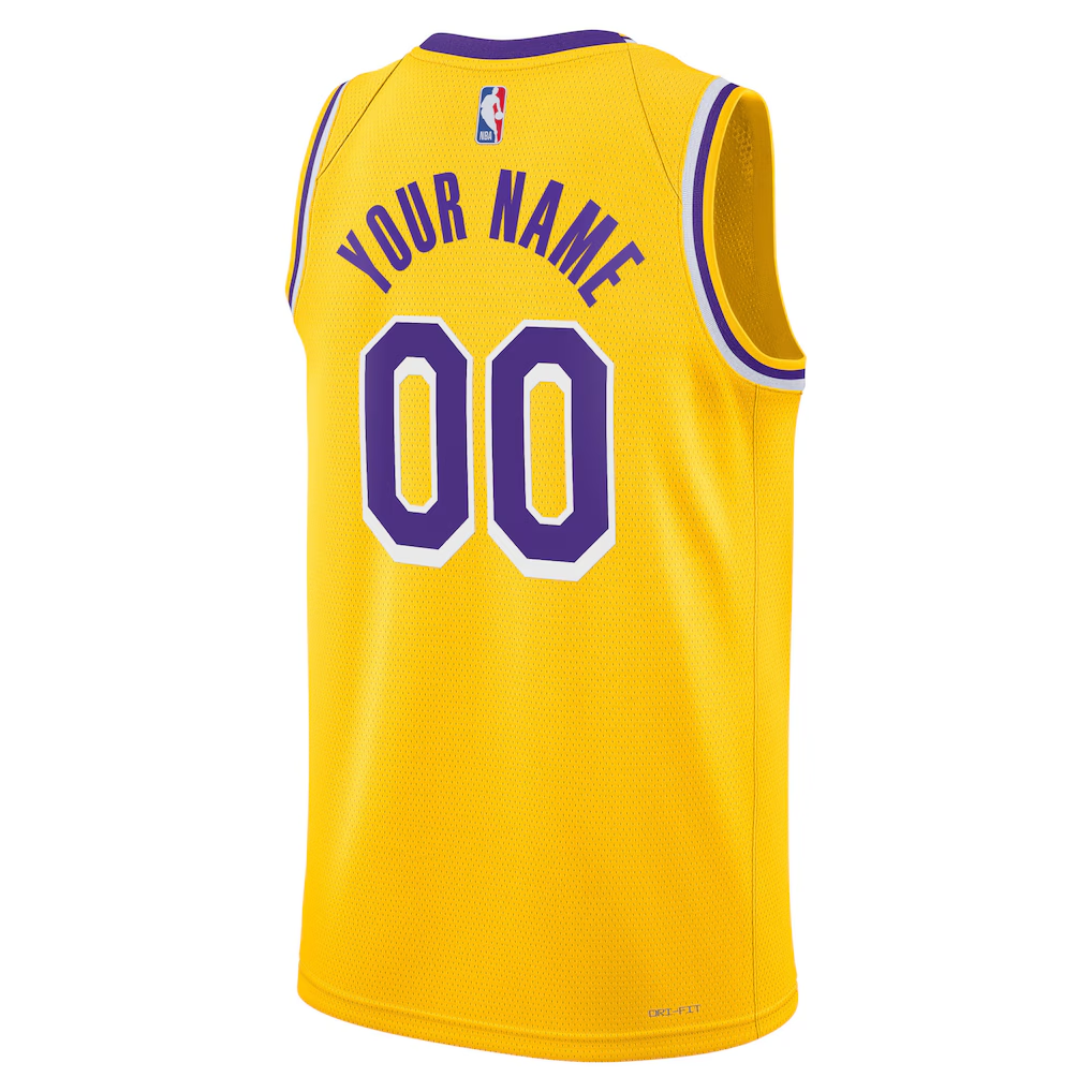 Custom Los Angeles Lakers Gold Jersey