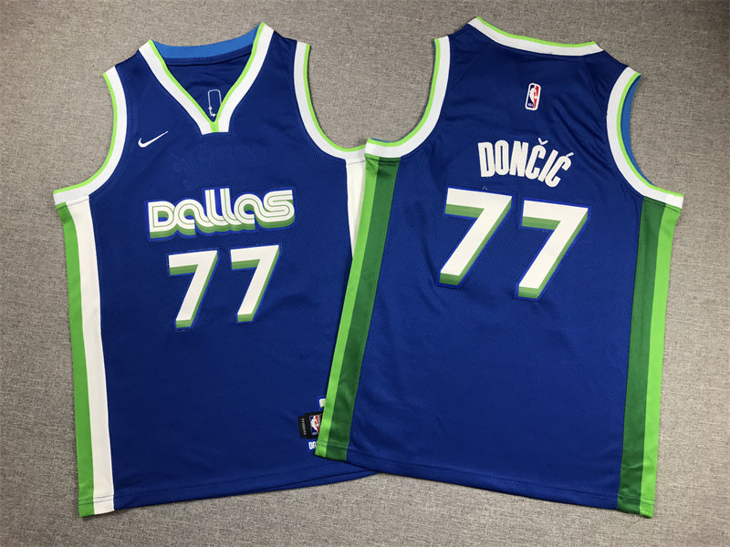 Youth Luka Dončić Dallas Mavericks #77 City Edition Embroidered  Jersey
