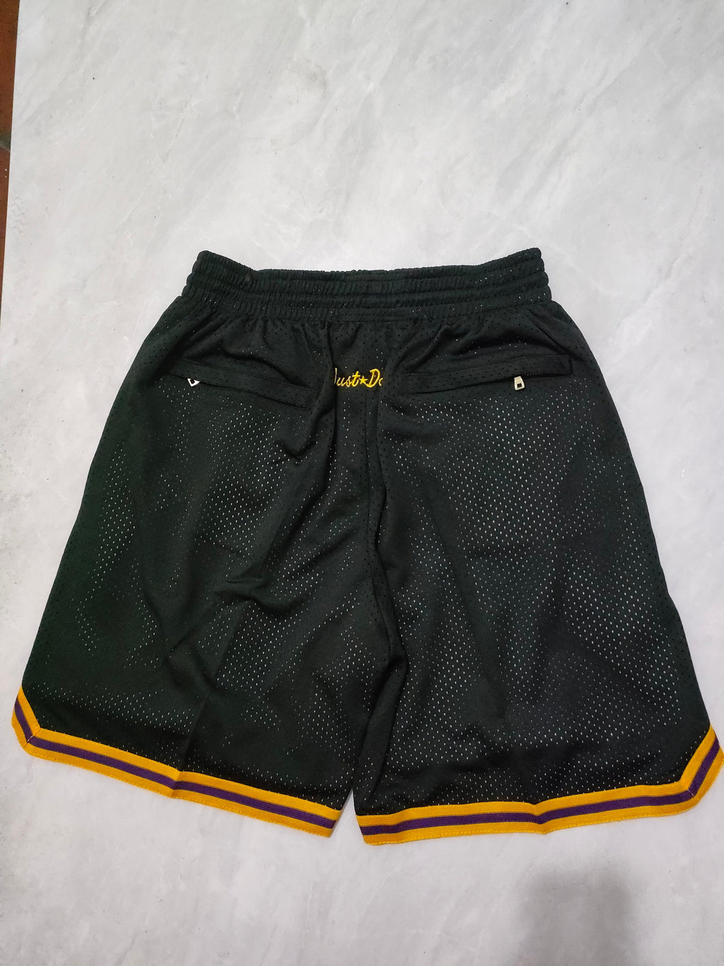 Los Angeles Lakers Black Retro Pocket Shorts