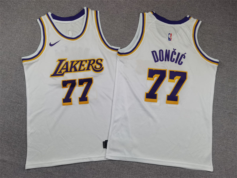 Youth Luka Dončić Los Angeles Lakers #77 Embroidered  Jersey