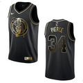 Men’s Boston Celtics #34 Paul Pierce Golden Edition Jersey �?Black