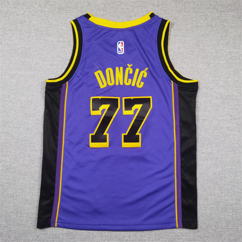 Youth Luka Dončić Los Angeles Lakers #77 City Edition Embroidered  Jersey