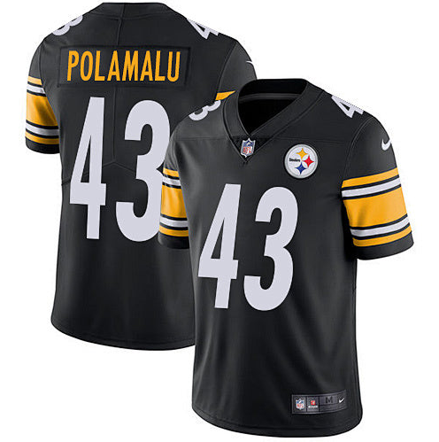 Troy Polamalu #43 Pittsburgh Steelers Black Jersey