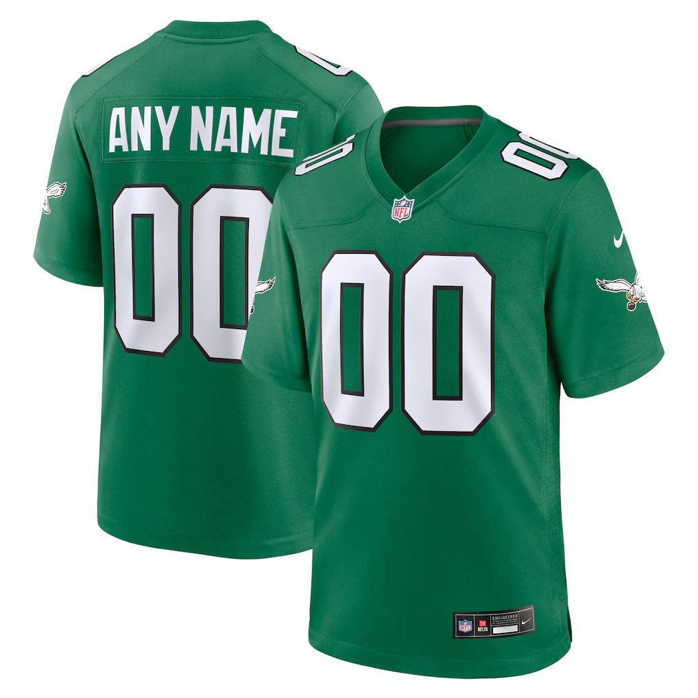 Custom Philadelphia Eagles Kelly Green Game Jersey