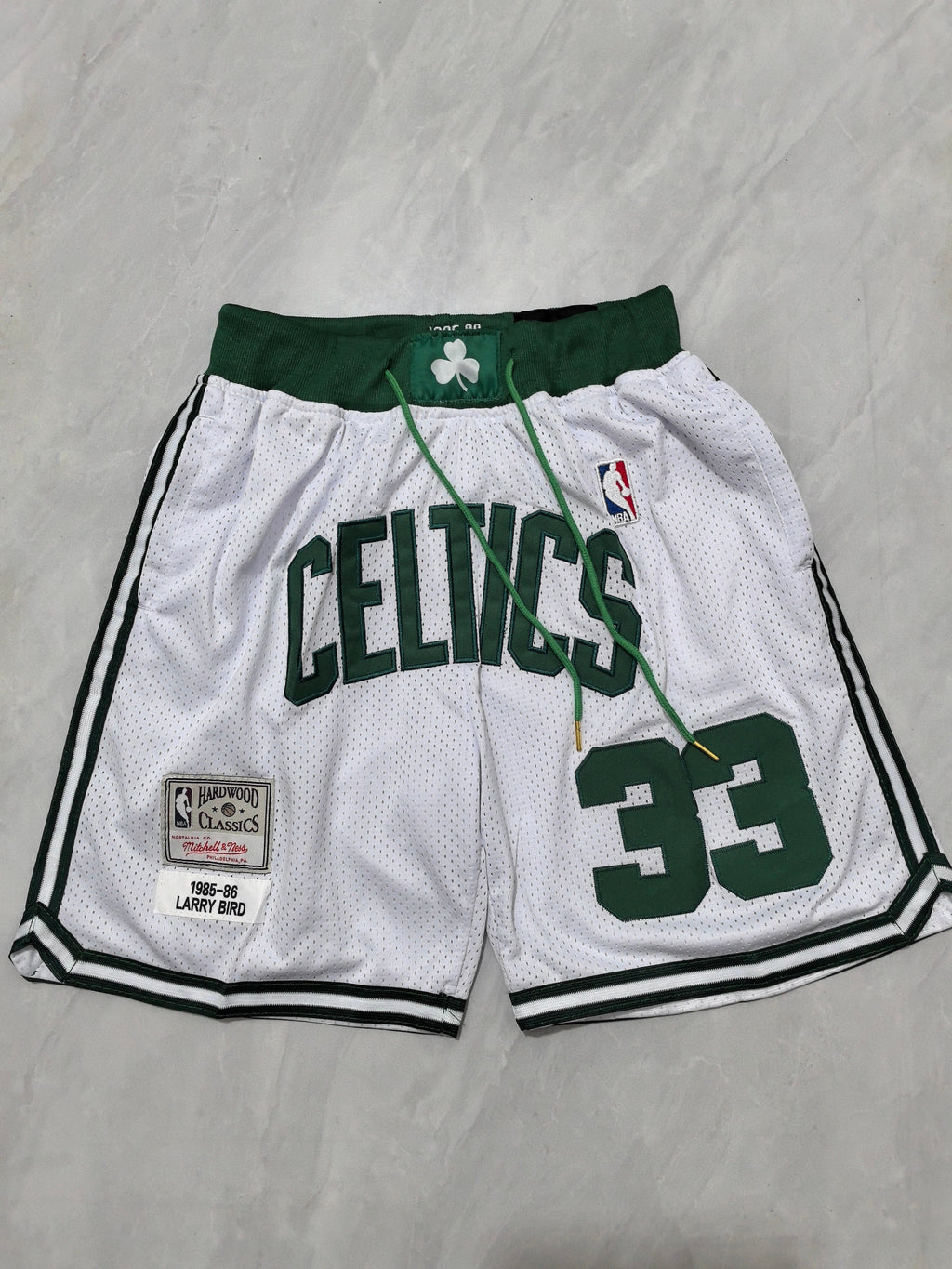 Boston Celtics White Retro Pocket Shorts