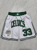 Boston Celtics White Retro Pocket Shorts
