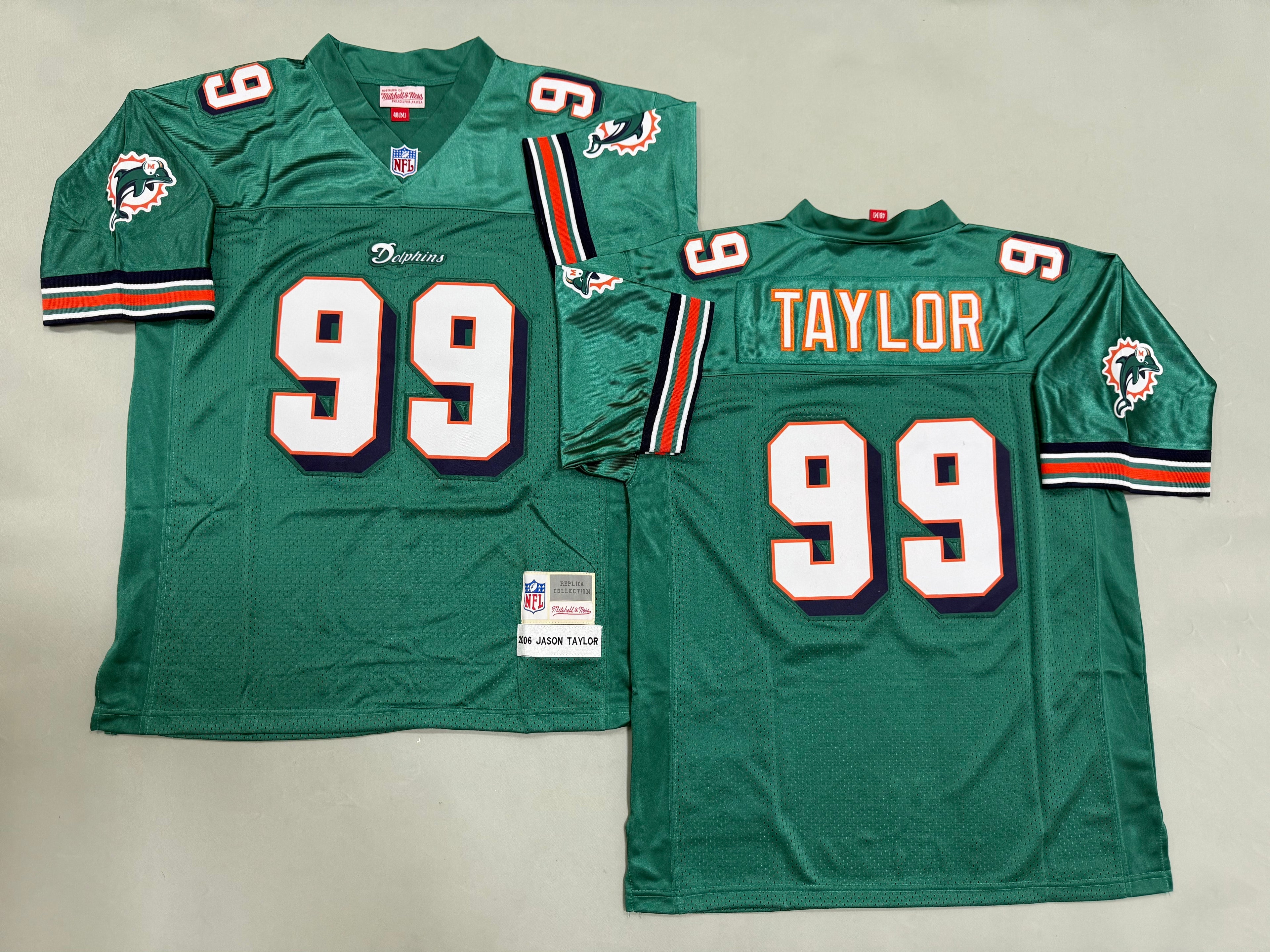Mens Jason Taylor#99 Miami Dolphins Vintage Throwback Jersey