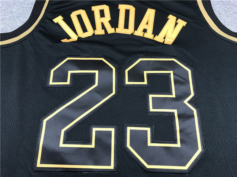 Chicago Bulls Michael Jordan #23 "Black & Gold" City Edition Swingman Jersey – Embroidered