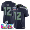 12th Fan #12 Seattle Seahawks Super Bowl LX Patch Game Jersey