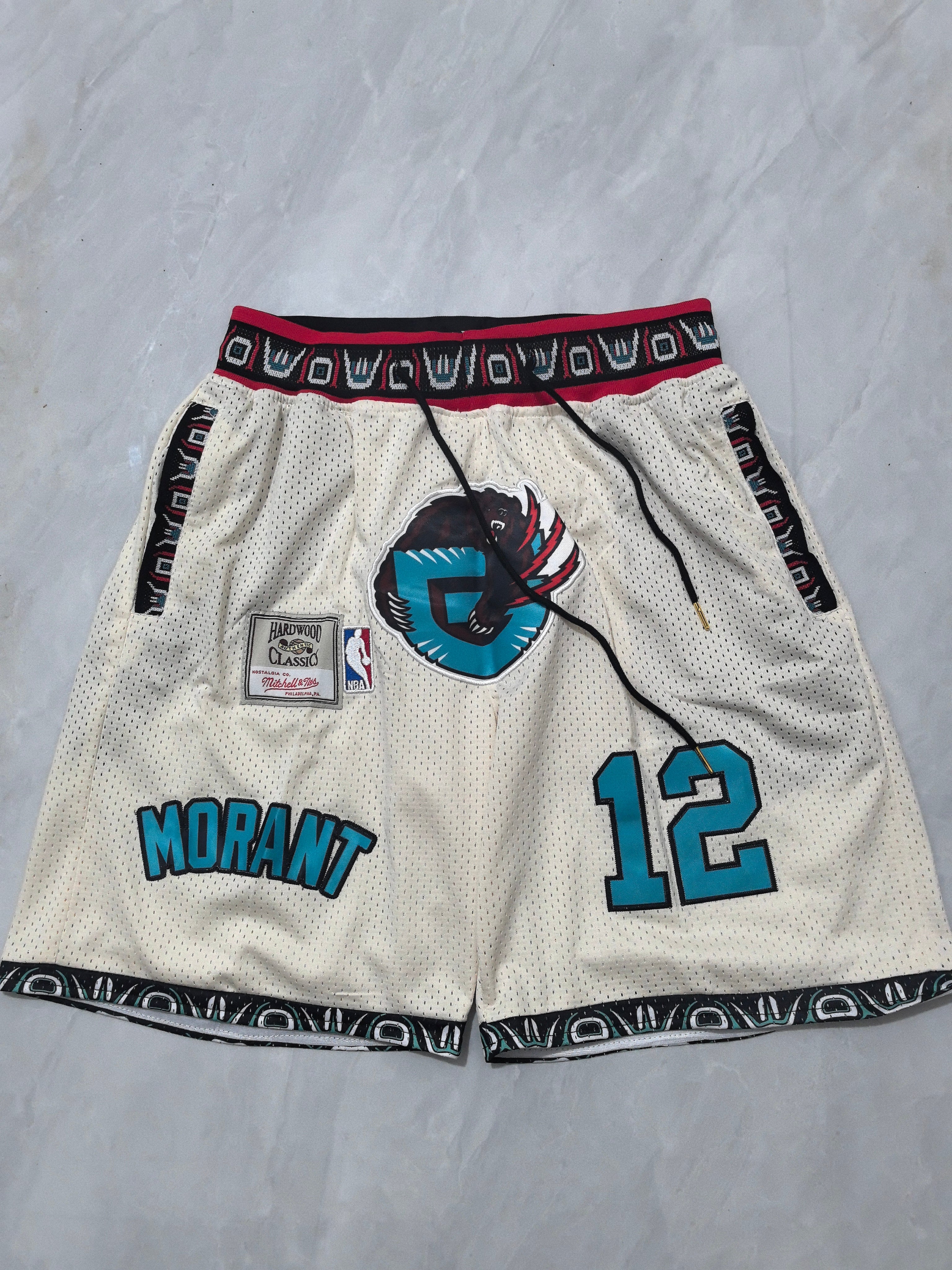 Memphis Grizzlies off-white retro pocket shorts