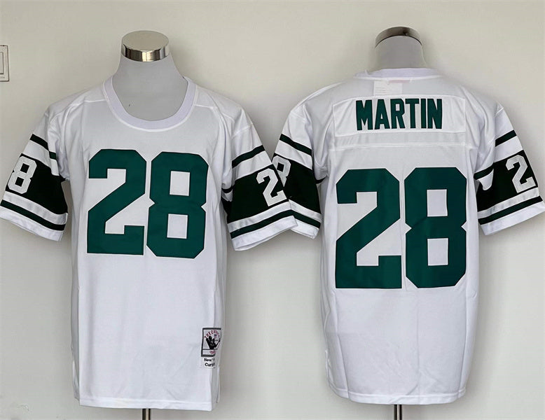 New York Jets  White Vintage #28 MARTIN Jersey