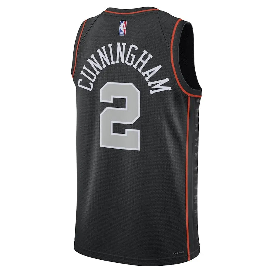 Men's City Edition Detroit Pistons Cade Cunningham #2 Black 2023-2024 season Jersey