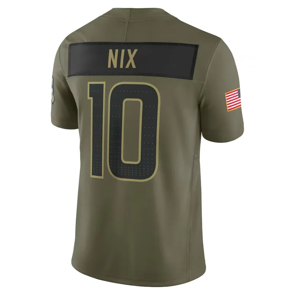 Bo Nix #10 Broncos Cowboys olive green Jersey