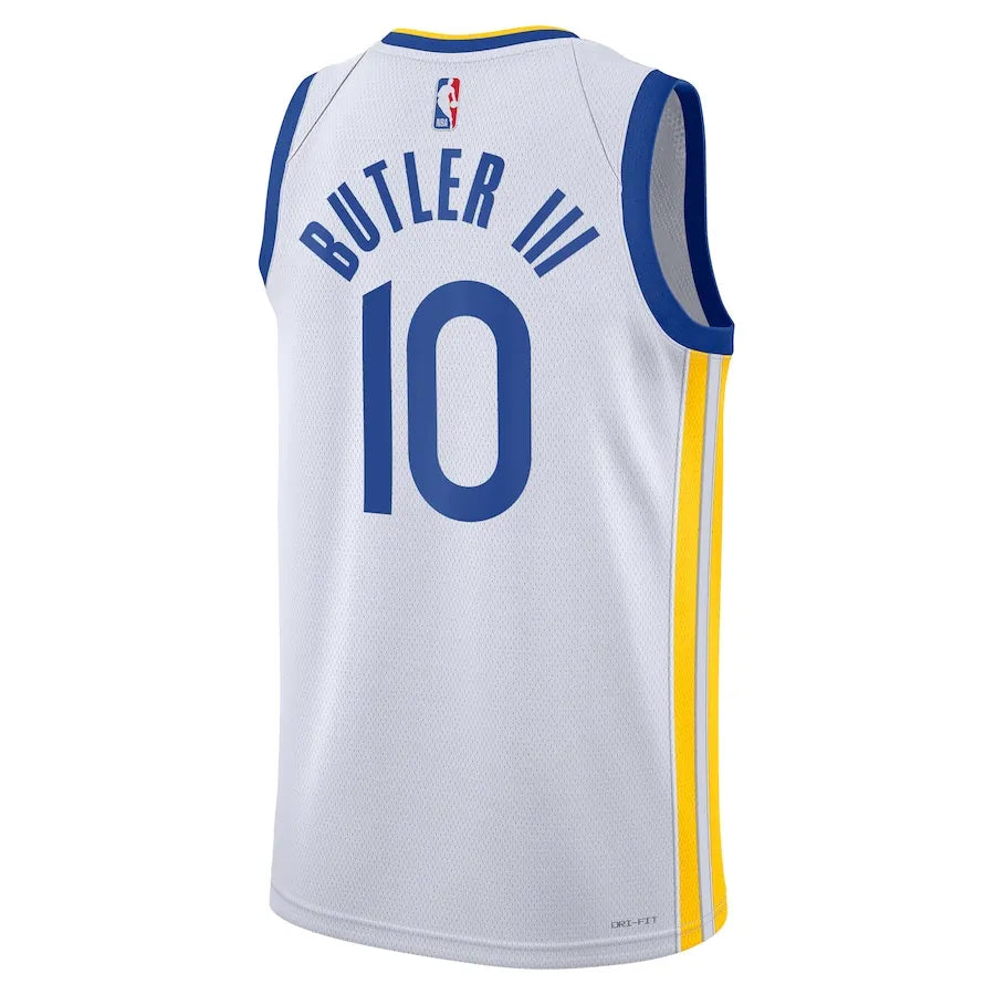 Unisex Jimmy Butler III White Golden State Warriors Badged Swingman Jersey - Association Edition