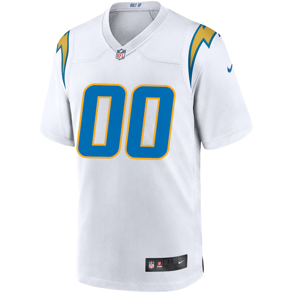 Custom Los Angeles Chargers White Game Jersey