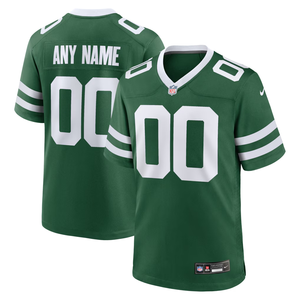 Custom New York Jets Green Game Jersey