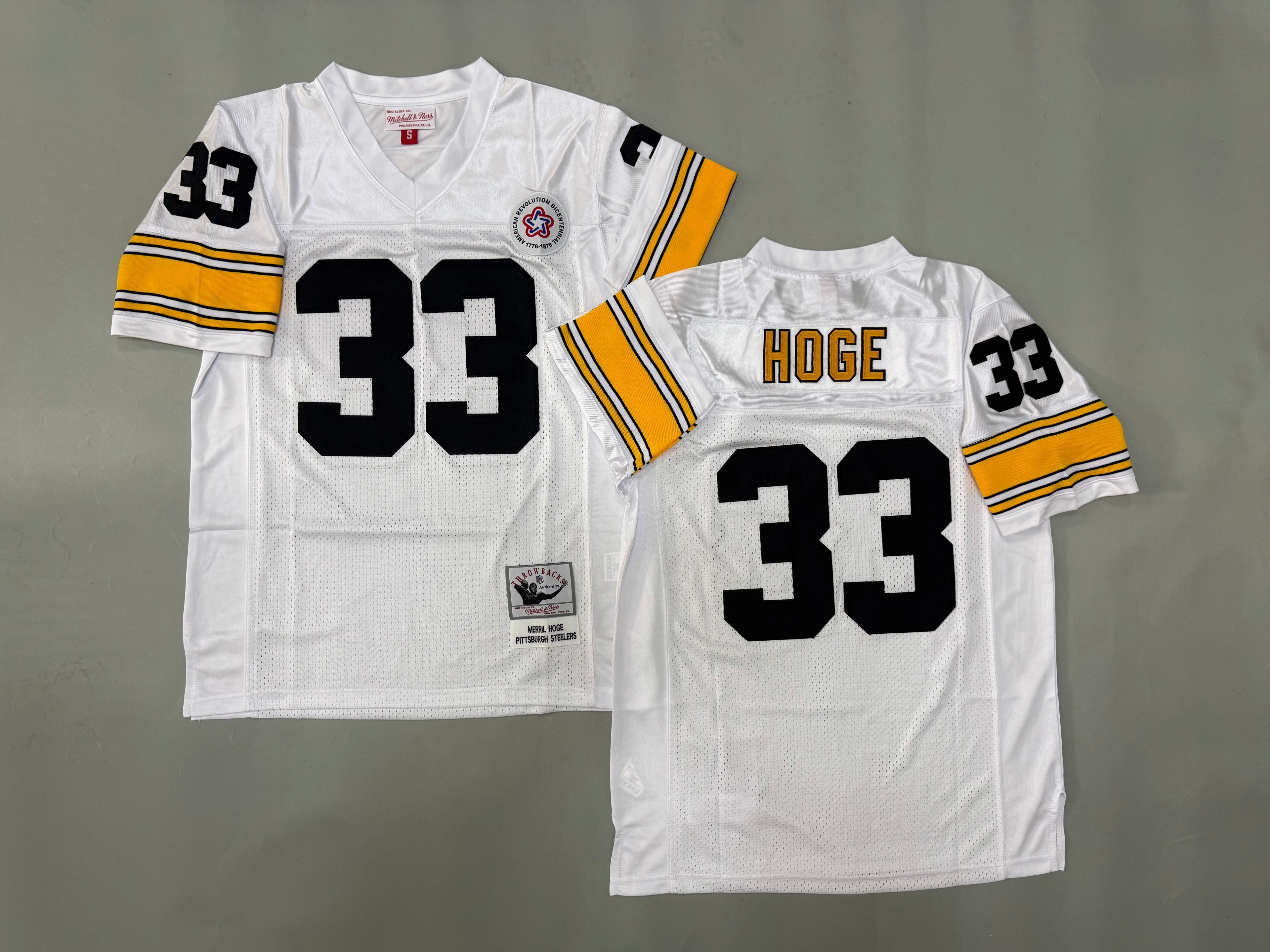 Mens Merril Hoge#33 white‌ Pittsburgh Steelers Vintage Throwback Jersey