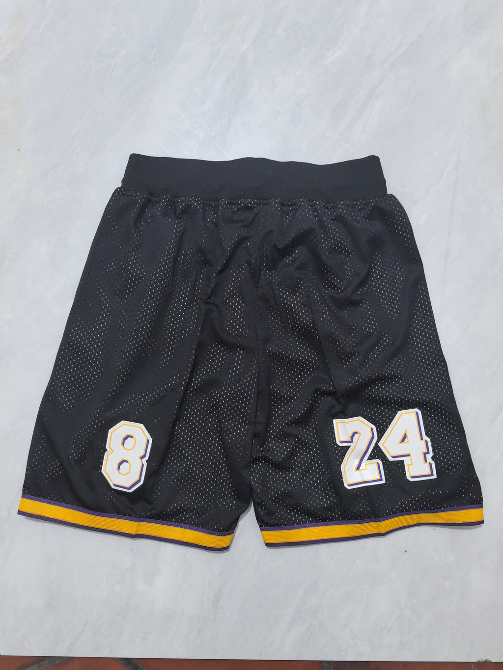 Los Angeles Lakers Black Retro Pocket Shorts #24