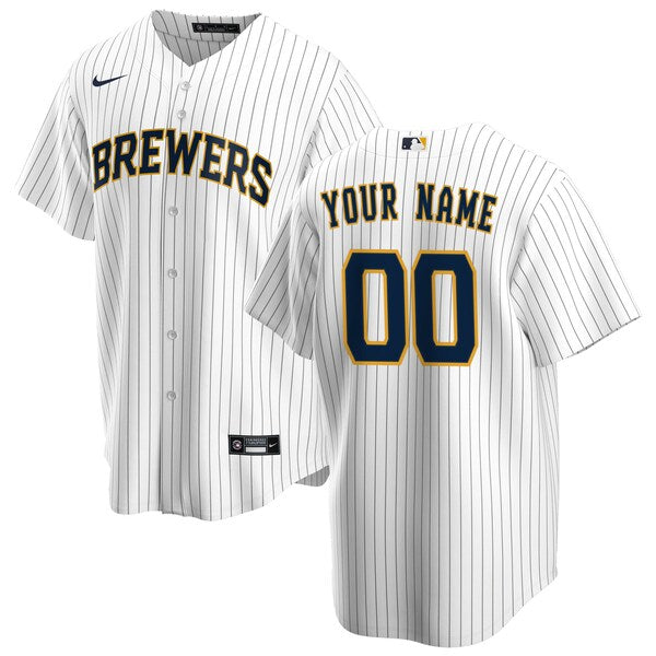 Custom Milwaukee Brewers Alternate Jersey - White