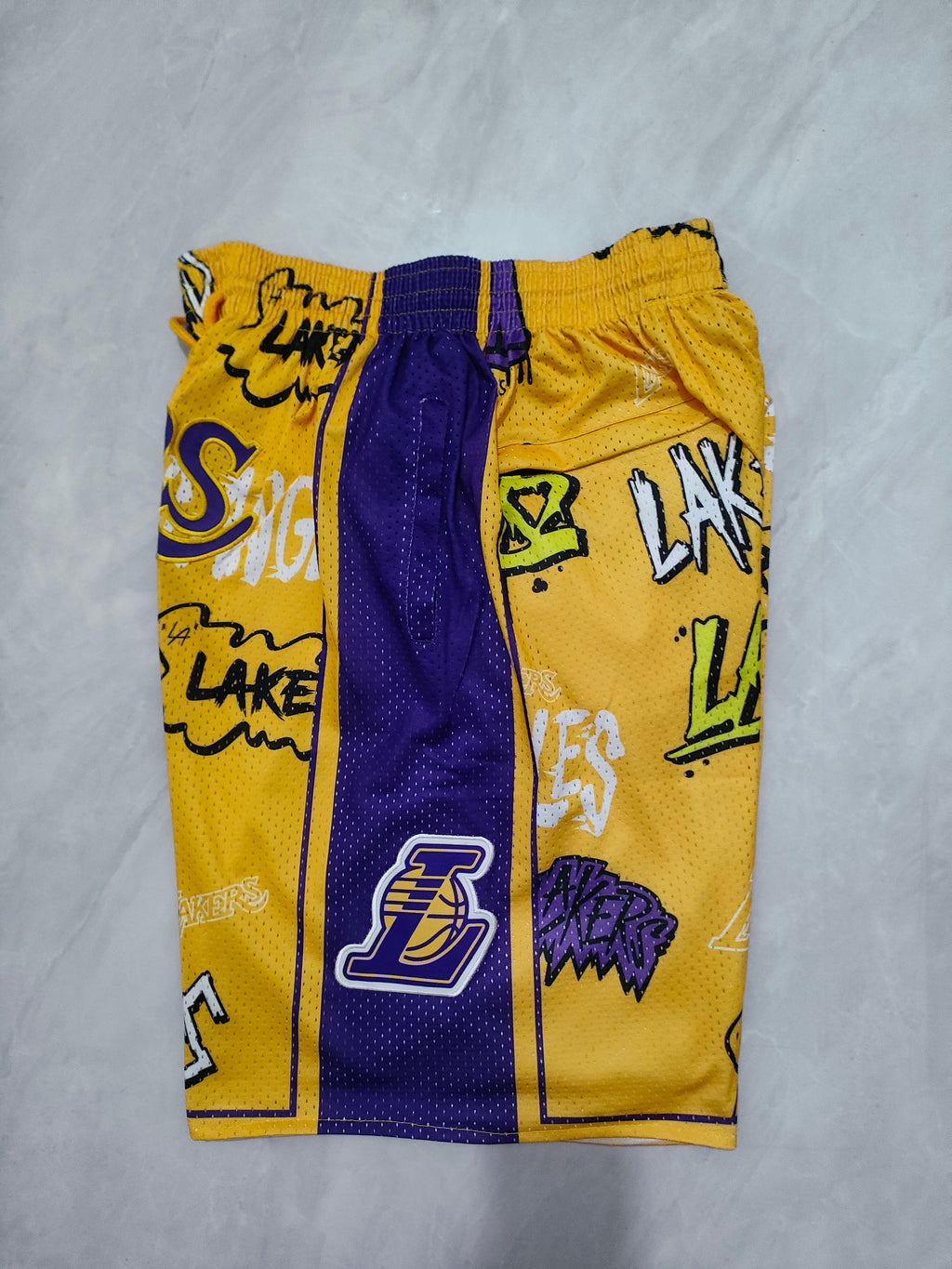 Los Angeles Lakers Yellow Graffiti Pocket Shorts