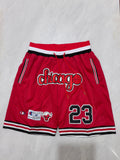 Chicago Bulls Red Retro Pocket Shorts #23
