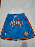 Oklahoma City Thunder Regular Edition Blue Pocket Shorts