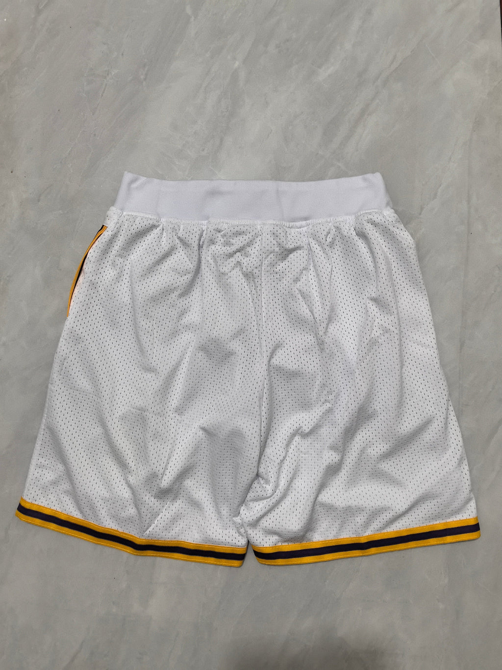 Los Angeles Lakers White Retro Pocket Shorts #24