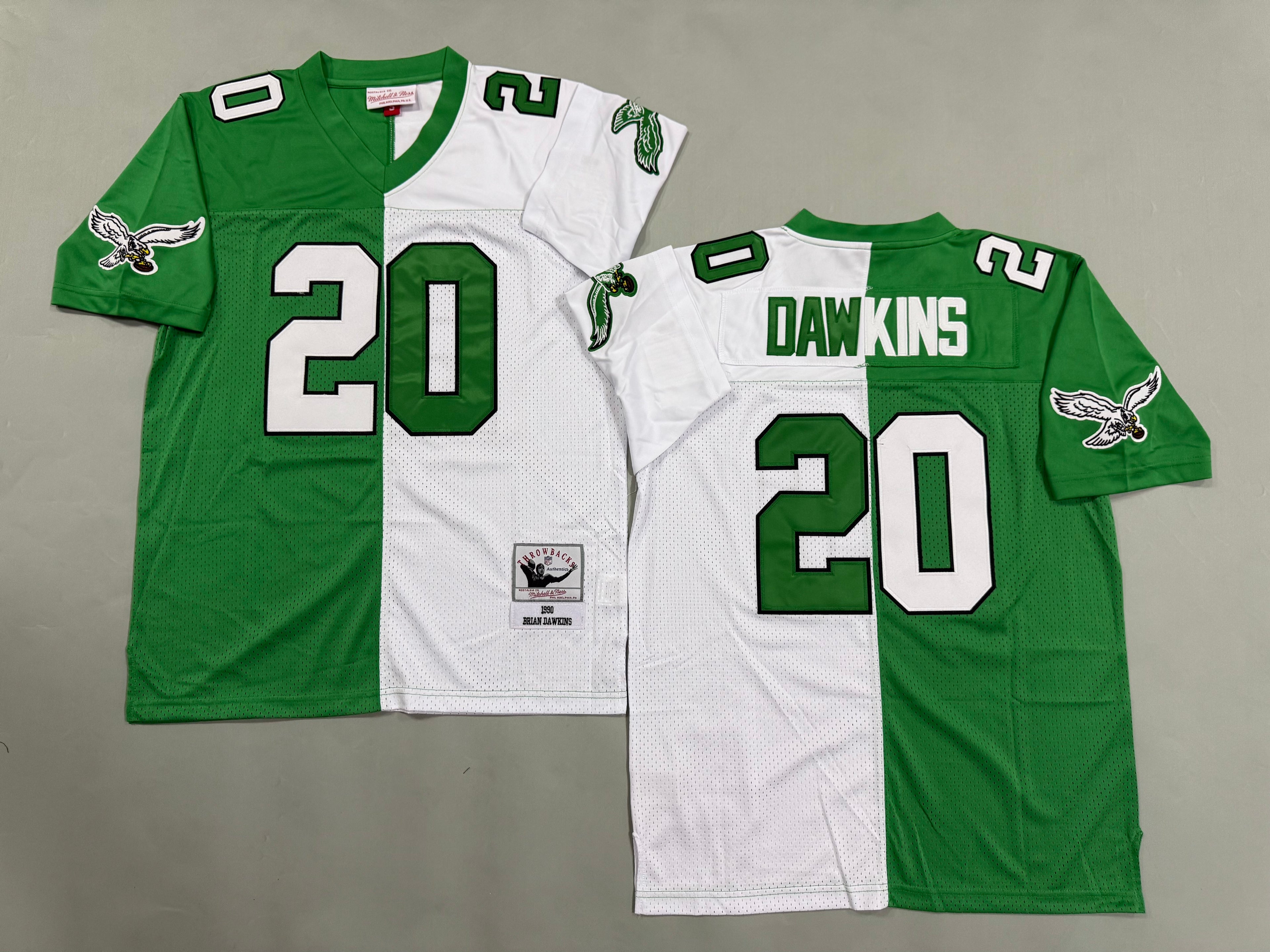 Mens Brian Dawkins#20 Philadelphia Eagles Vintage Throwback Jersey