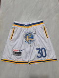 Golden State Warriors White Retro Pocket Shorts