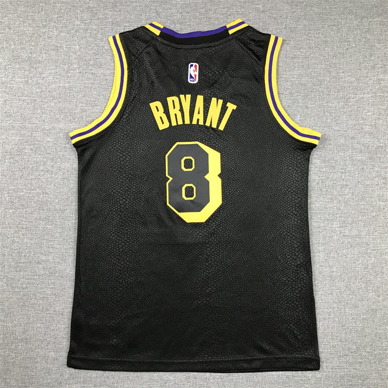 Youth Kobe Bryant Los Angeles Lakers #8 Black Mamba Embroidered  Jersey