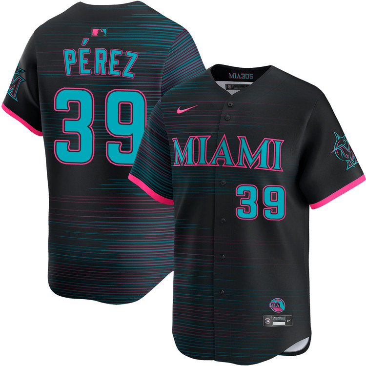 Eury Pérez Miami Marlins Alternate Limited Jersey - Black