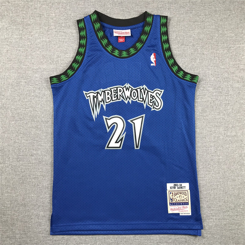 Youth Kevin Garnett Minnesota Timberwolves #21  Embroidered Jersey