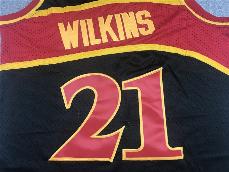 Atlanta Hawks Dominique Wilkins 1986-87 #21 Throwback - Embroidered Jersey