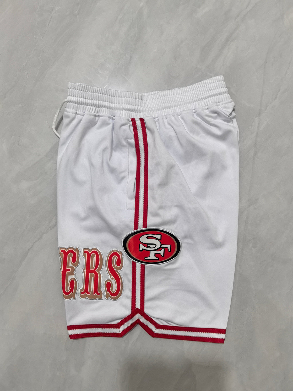 49ers White Pocket Shorts