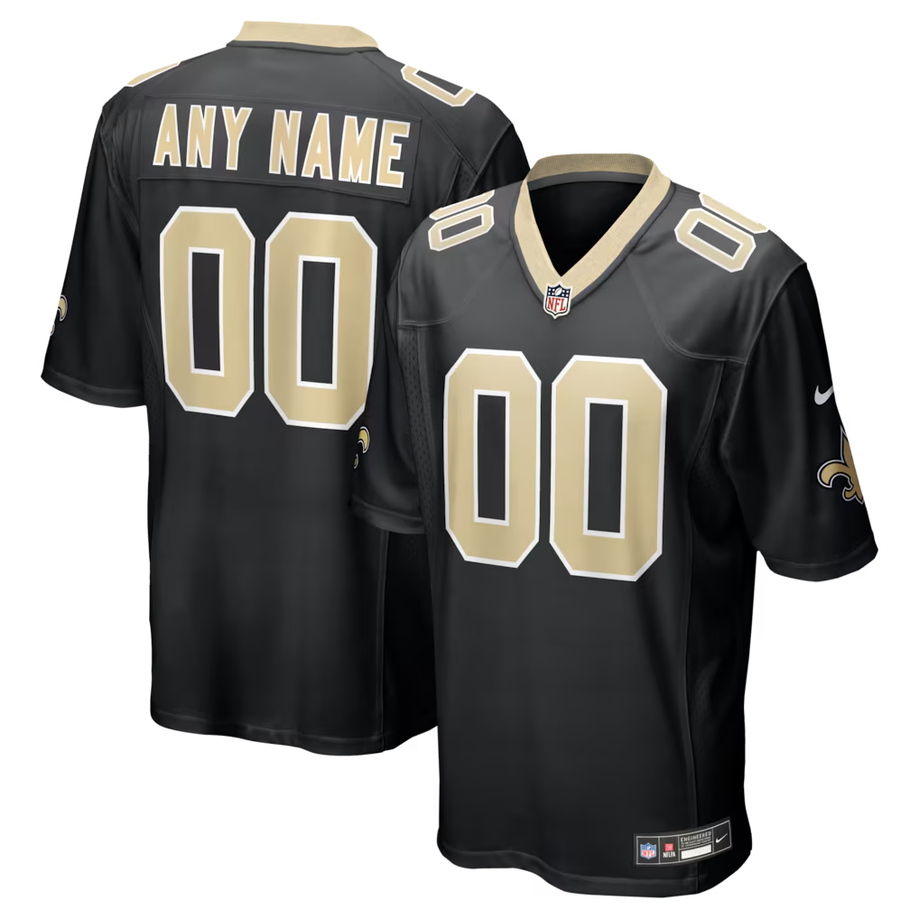 Custom New Orleans Saints Black Game Jersey