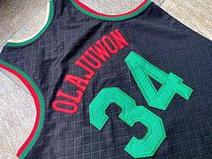 Houston Rockets  #34 Olajuwon Black MN