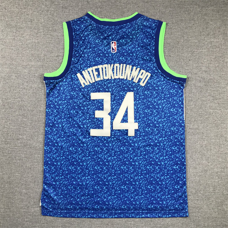 Youth Giannis Antetokounmpo Milwaukee Bucks #34 City Edition Embroidered Jersey