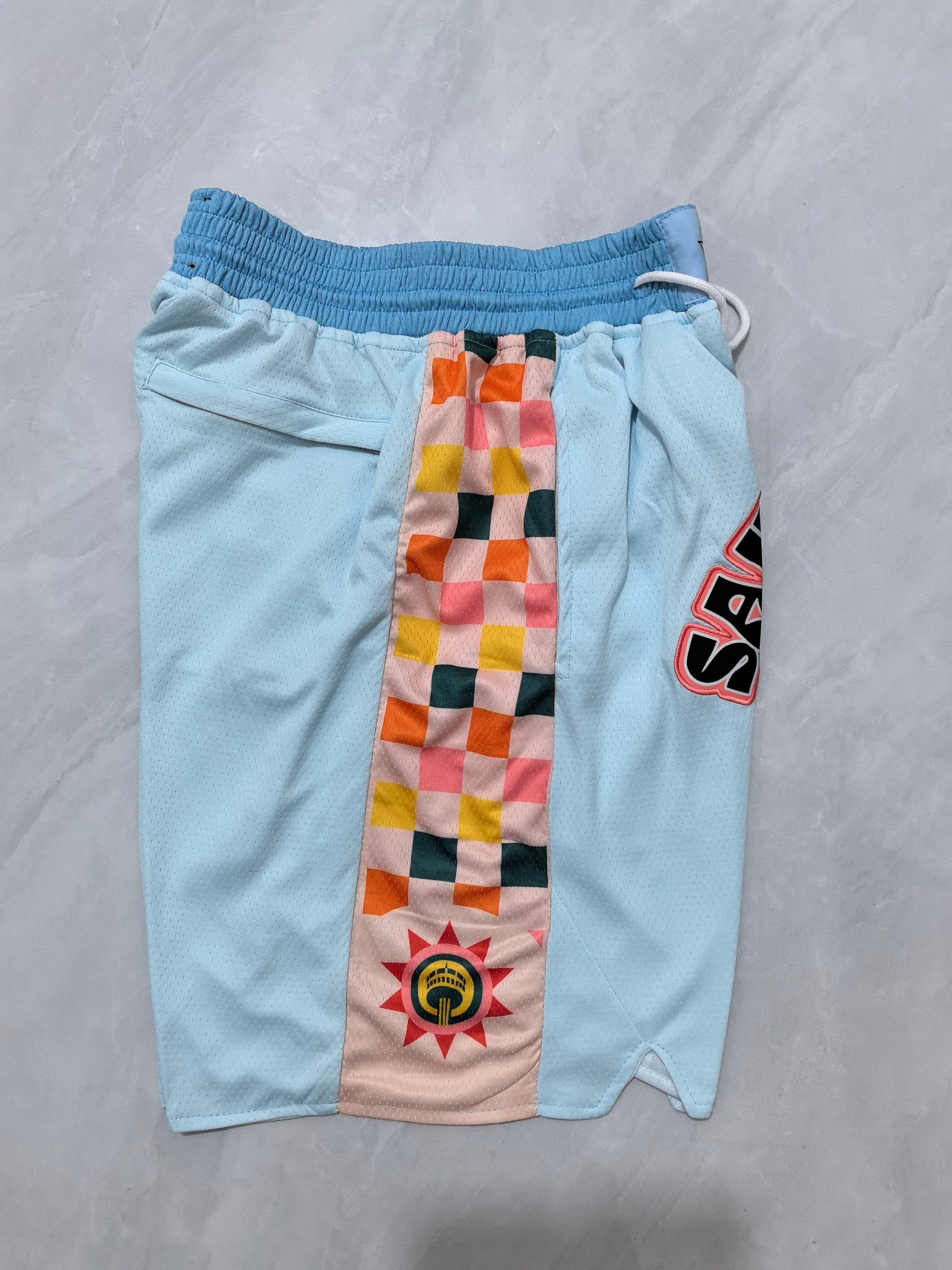 San Antonio Spurs Light Blue City Edition Pocket Shorts