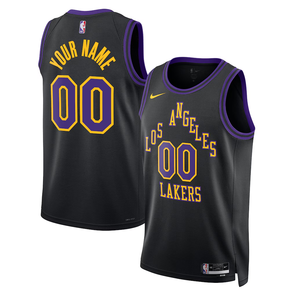 Custom Los Angeles Lakers Black Jersey