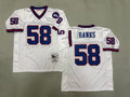 Mens Carl Banks#58 white New York Giants Vintage Throwback Jersey