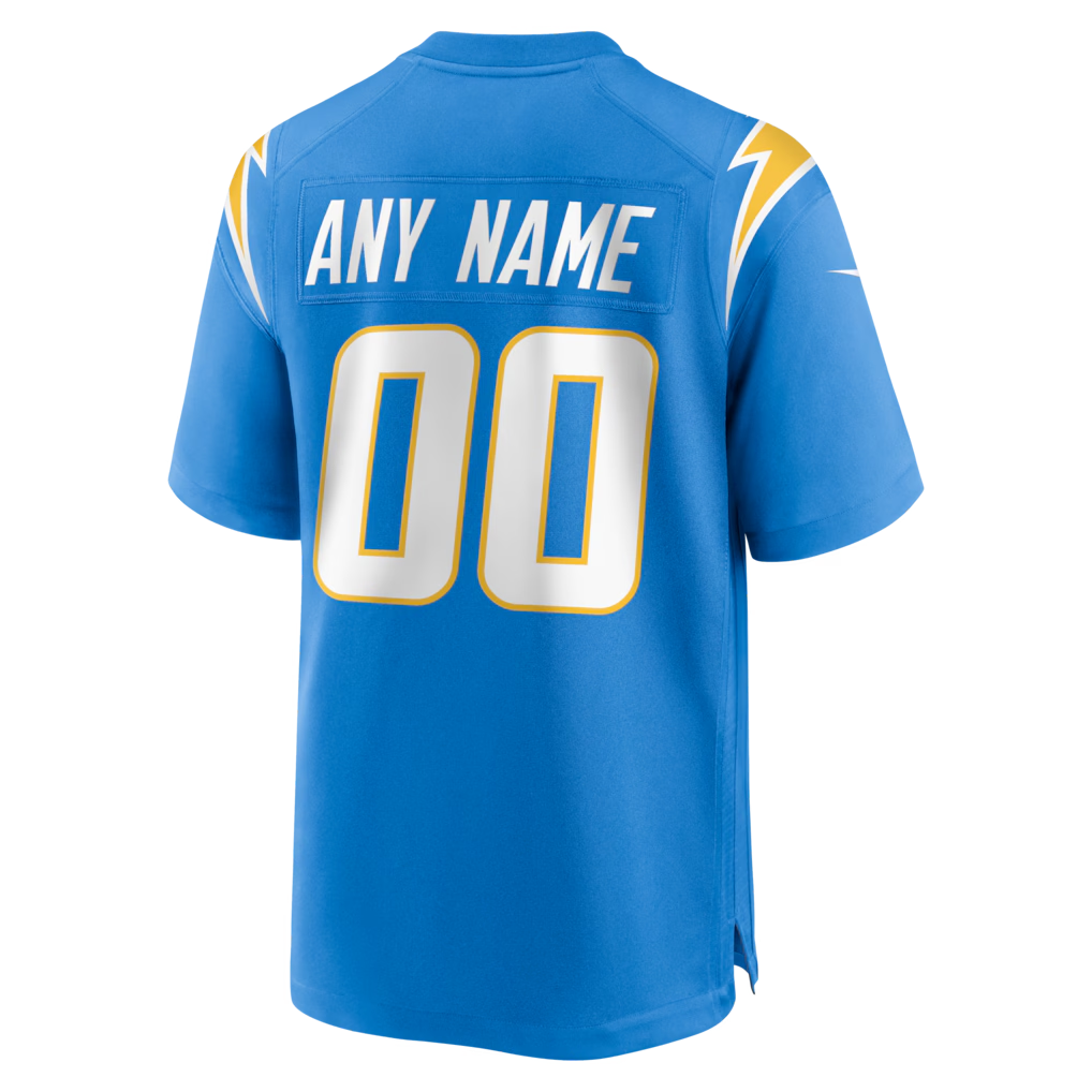 Custom Los Angeles Chargers Blue Game Jersey