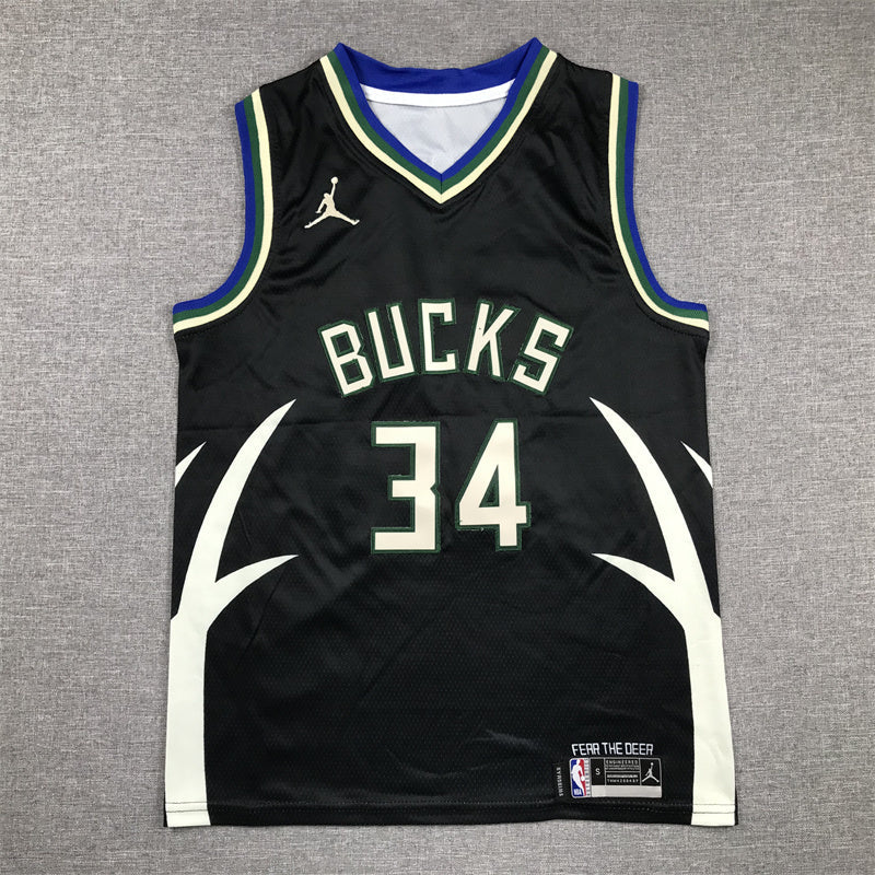 Youth Giannis Antetokounmpo Milwaukee Bucks #34  Embroidered Jersey