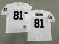 Mens Tim Brown#81 white Los Angeles Raiders Vintage Throwback Jersey