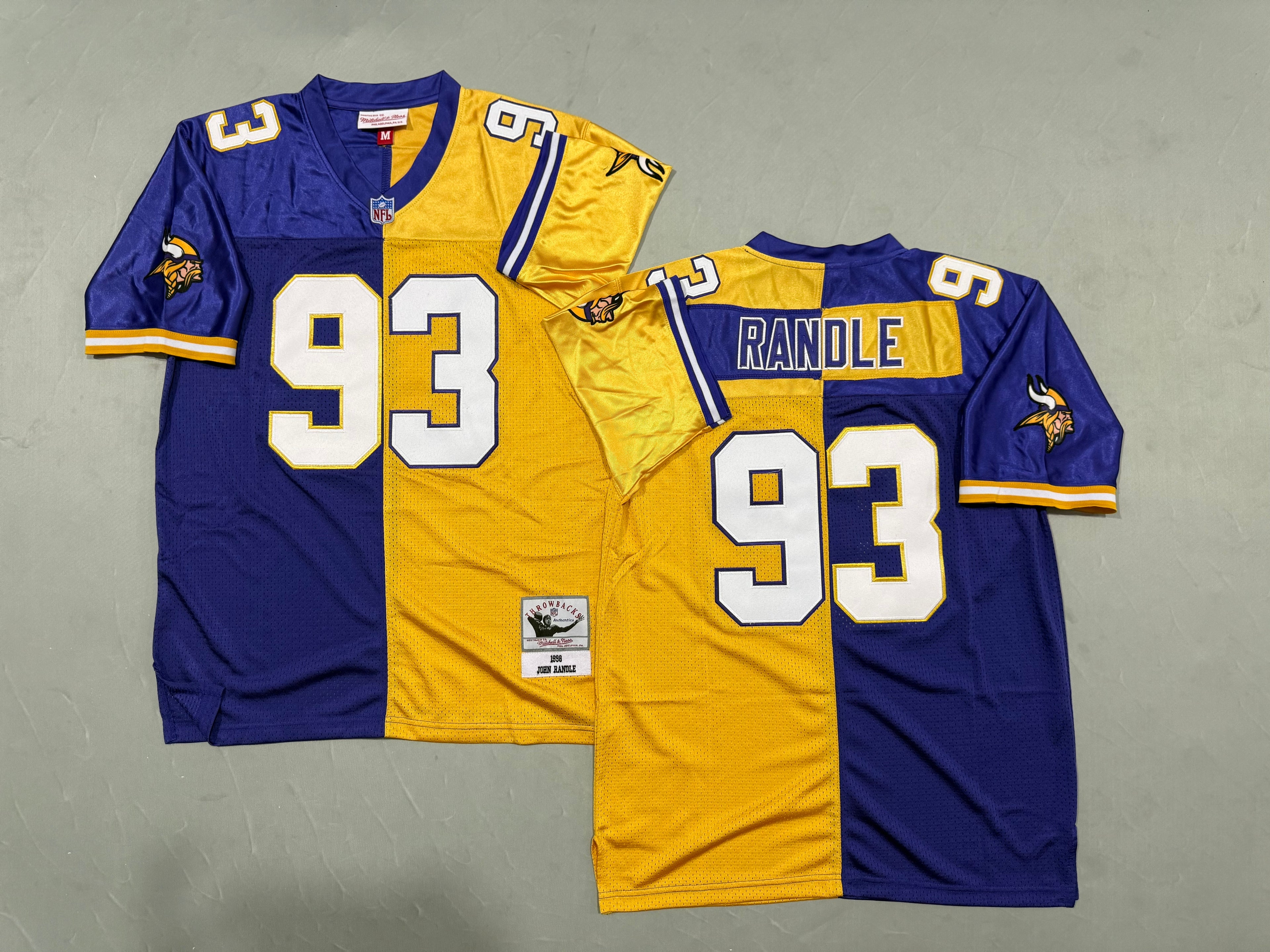 Mens John Randle#93 Minnesota Vikings Vintage Throwback Jersey