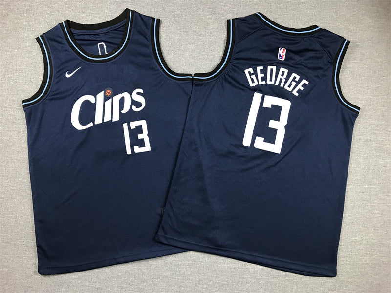Youth Paul George Los Angeles Clippers #13 City Edition Embroidered  Jersey