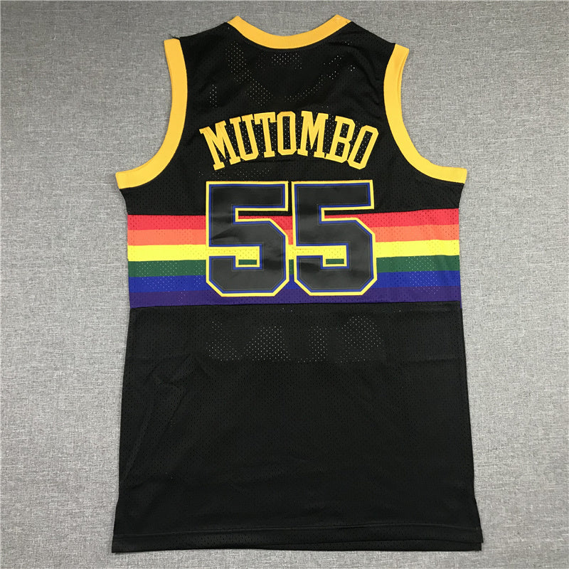 Denver Nuggets Dikembe Mutombo #55 1991-92 Throwback — Embroidered Jersey