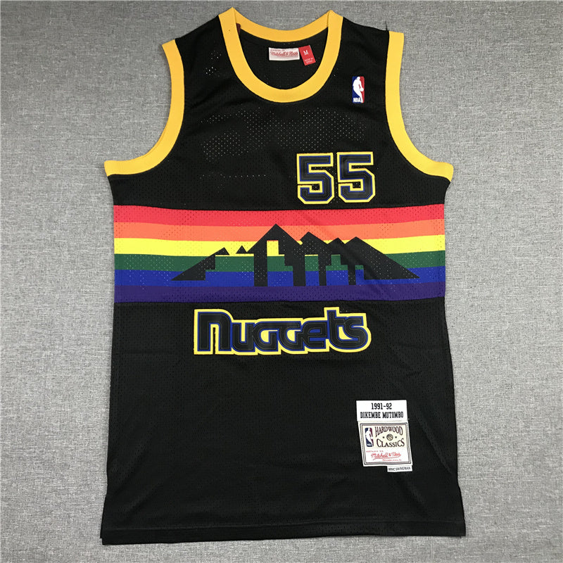 Denver Nuggets Dikembe Mutombo #55 1991-92 Throwback — Embroidered Jersey