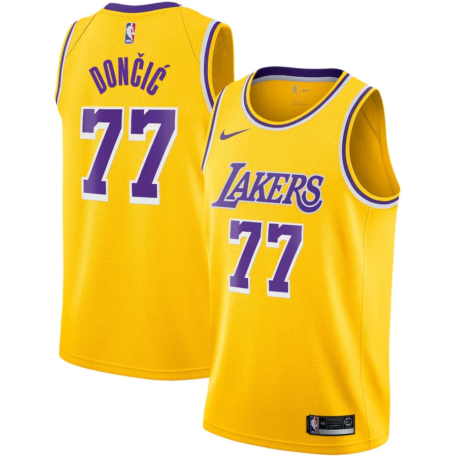 Los Angeles Lakers Icon Edition Swingman Jersey - Gold - Luka Don膷i膰